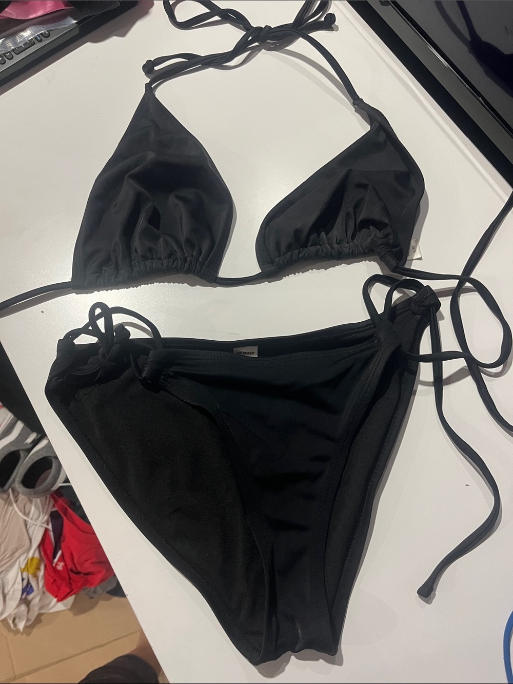 Joe Boxer Black Triangle Tie-Side Bikini